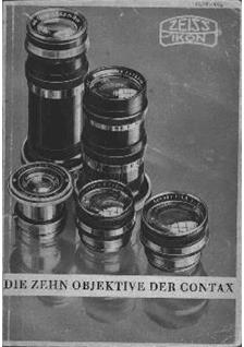 Zeiss Ikon Lenses - misc manual. Camera Instructions.